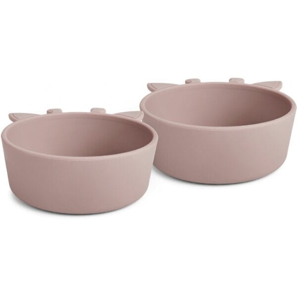 Alex siliconen diep bord 2-pack Giraf - Houtroos