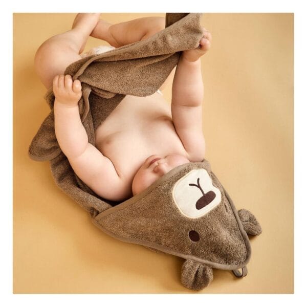 Aki babyhanddoek met capuchon - Kasseien