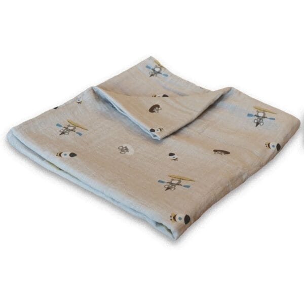 Minnie mousseline inbakerdoek – beige surfer