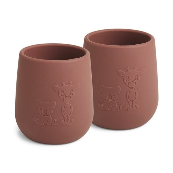 Abel siliconen beker 2-pack – Mahonie