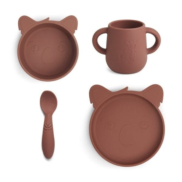 Lykke siliconen dinerset 4-pack Koala