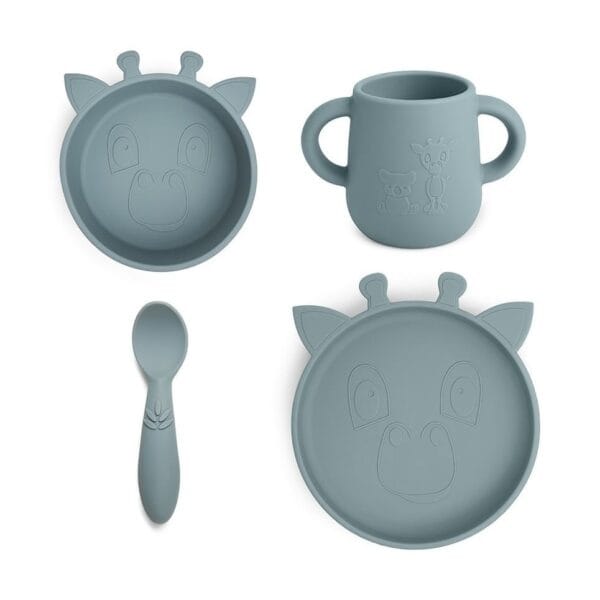 Lykke siliconen dinerset 4-pack Giraffe