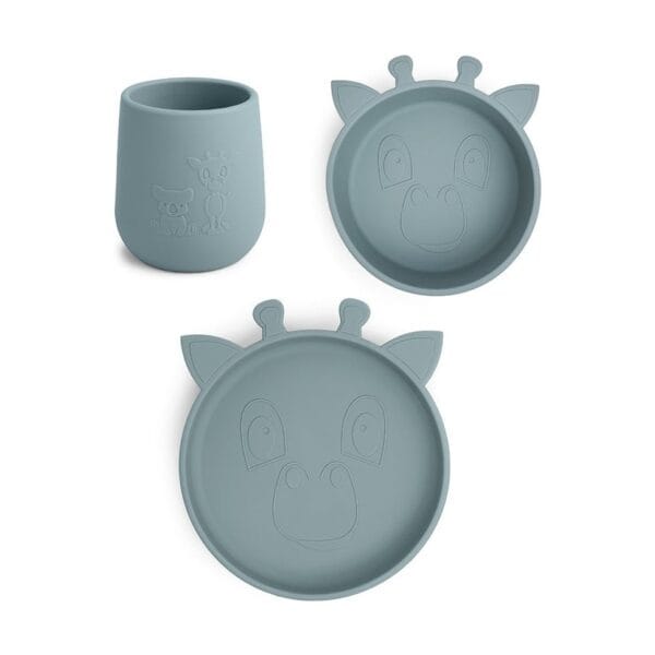 Judi siliconen dinerset 3-pack Giraf – Lood
