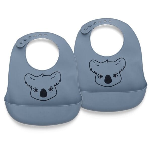 Alfie siliconen korte slabbetje 2-pack met print – Beringzee