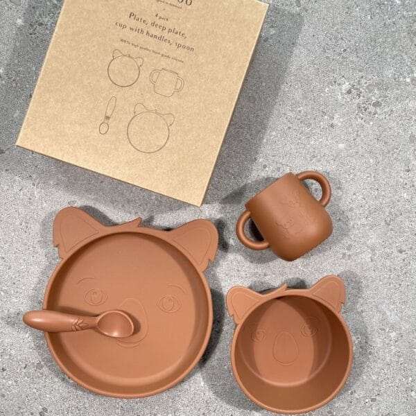 Lykke siliconen dinerset 4-pack Koala – Caramel Cafe